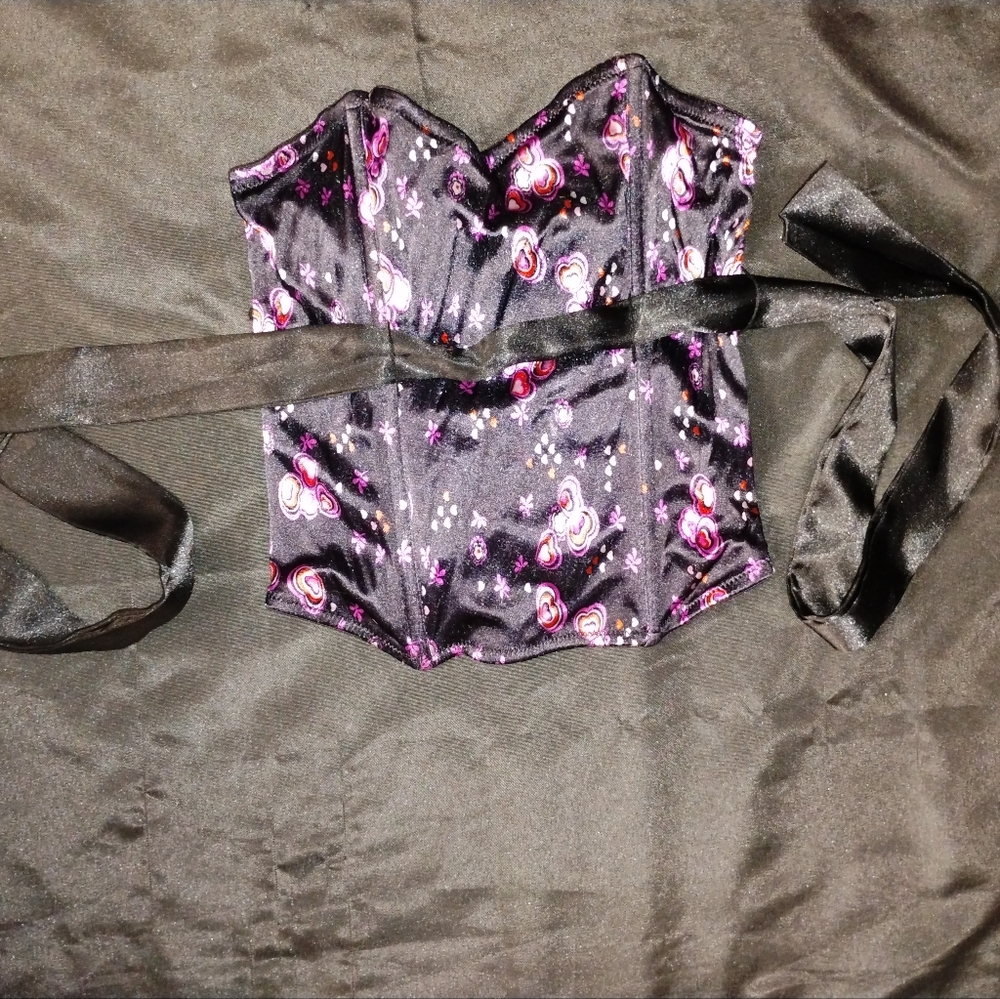 Black satin bustier sz med - Picture 6 of 10